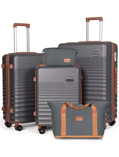 

Luggage Sets 5 Piece, Suitcases with Wheels, Hardshell Suitcase Set, ABS Carry on Luggage Set with TSA Lock, Travel Luggage