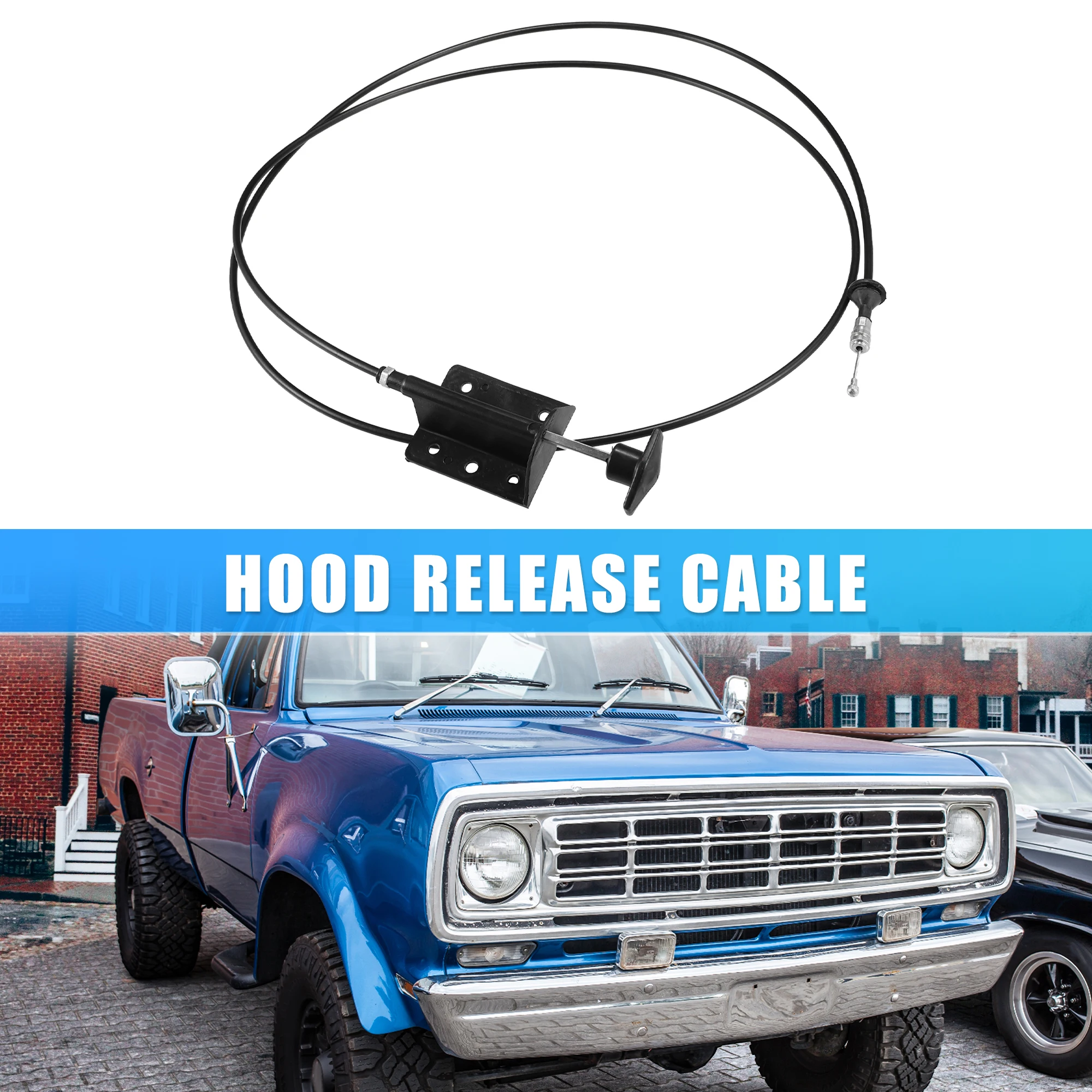 UXCELL Hood Release Cable for Dodge D150 1981-1993 for Dodge D250 1981-1993 for Dodge Ramcharger 1981-1993 55024942