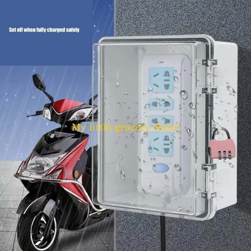 

D5BD Water Resistant Power Outlet Case Childproof Locking System Plastic for Outdoor