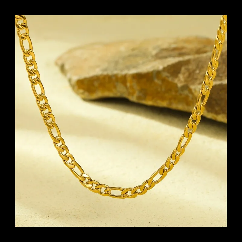 Ins Style Classic Fashion قلادة سلسلة راقية بسيطة ومتعددة الاستخدامات مطلية بالذهب عيار 18 قيراط