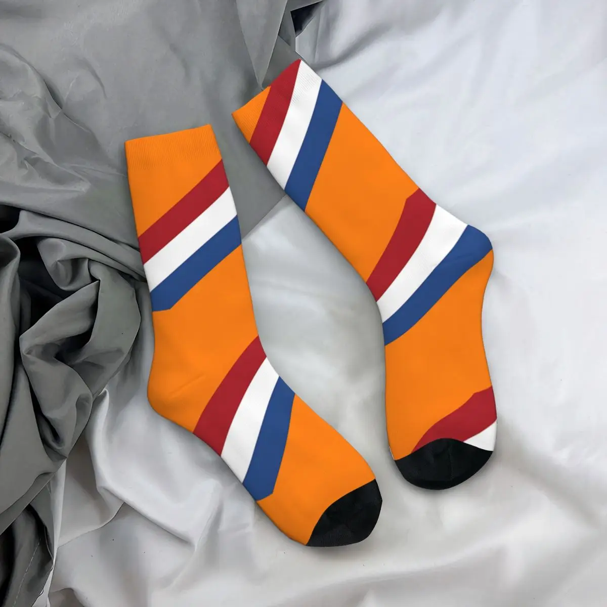 Hip Hop Vintage Netherlands Flag Crazy Men's compression Socks Unisex National Flag Harajuku Pattern Printed Funny Crew Sock