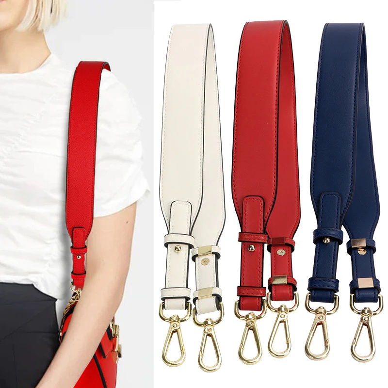 High Quality Genuine Leather Shoulder Bag Strap DIY Solid Color Cross Body Adjustable Bag Belt Replacement Strap Bag Accessories