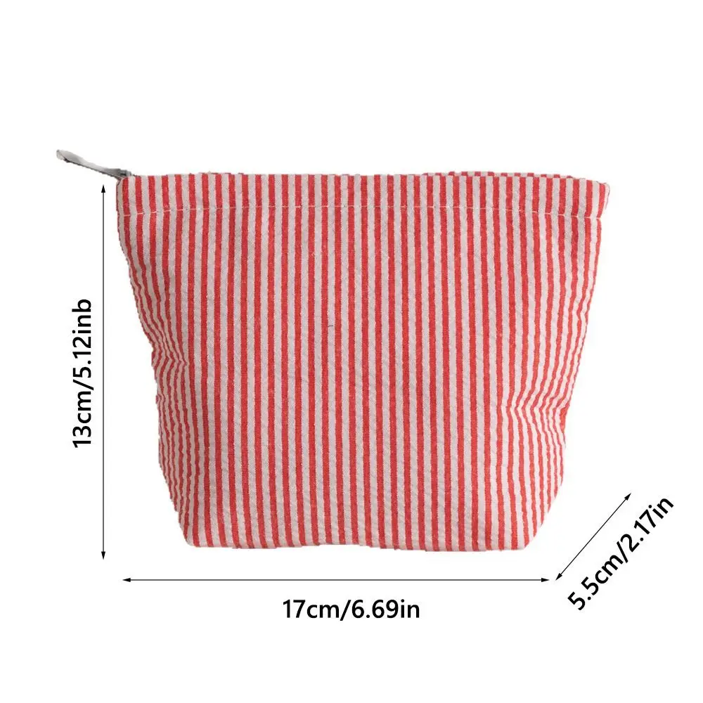 متعددة الوظائف النسيج القطني حقيبة مستحضرات تجميل سستة إغلاق مخطط حقيبة مستحضرات التجميل المحمولة حقيبة أدوات الزينة المرأة سيدة