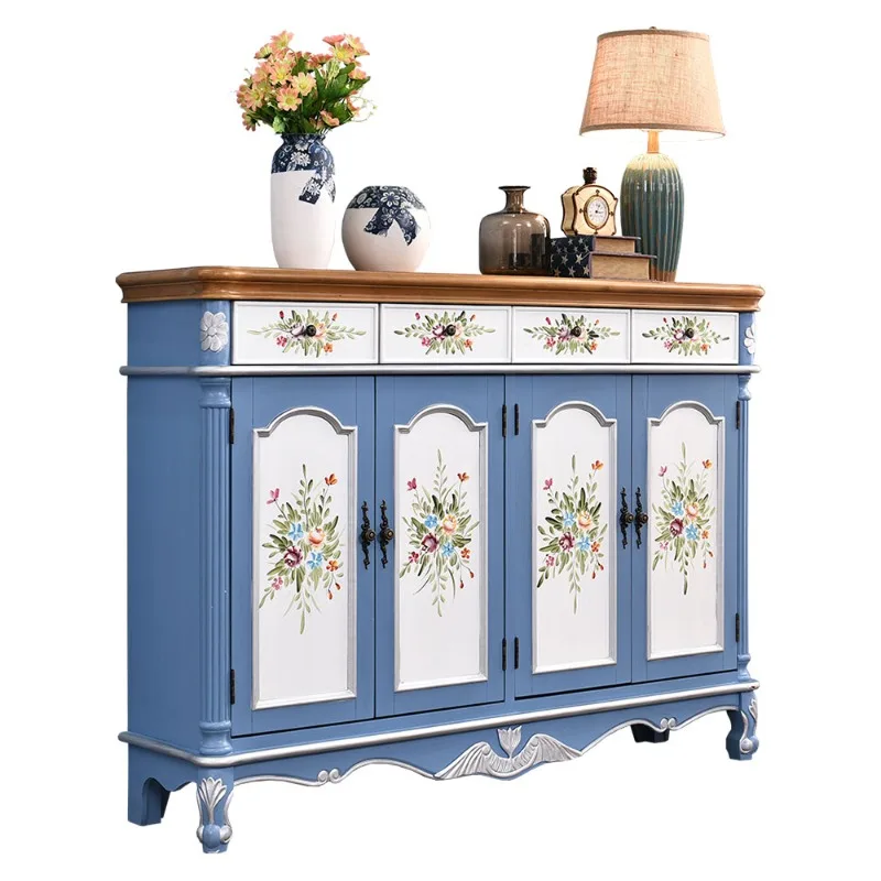 

Shoe cabinet foyer locker American retro door entrance entrance living room balcony cabinet partition