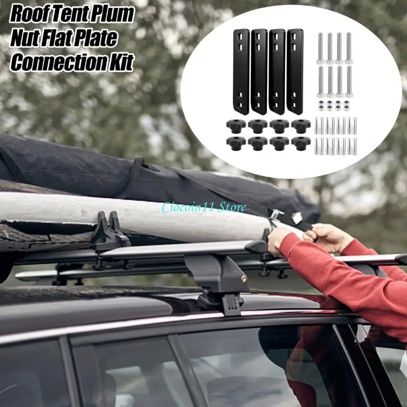 Y1UB Roof Tent Rack Connection with Plates and Threaded Fasteners