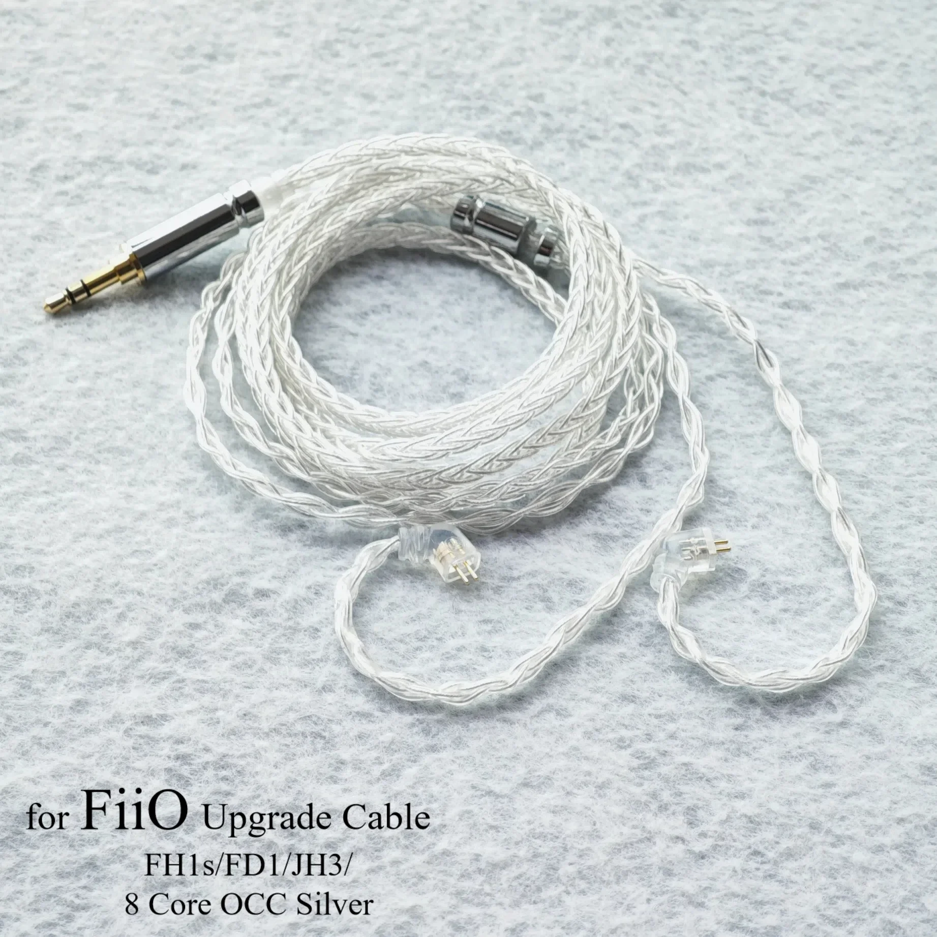 Cable blanco de 8 núcleos para auriculares FiiO FH1s FD1 JH3, Cable de actualización HIFI chapado en plata OCC 4,4mm Balance 2,5 3,5mm con micrófono