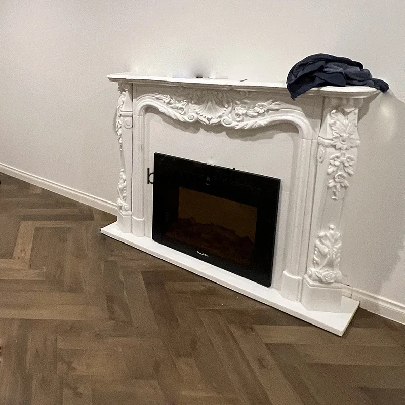 D80 D071  Marble Fireplace Stone Carving French Relief European Indoor American Curio Cabinet Decoration Stone Fireplace