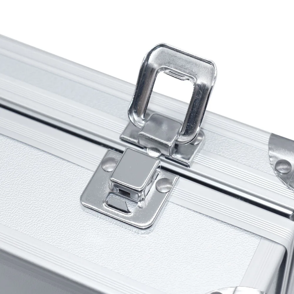 Aluminium legierung tragbare Werkzeug kasten Instrumenten ausstattung Koffer profession elle Werkzeug aufbewahrung Werkzeug kasten Organizer mit Baumwolle – Detail 8