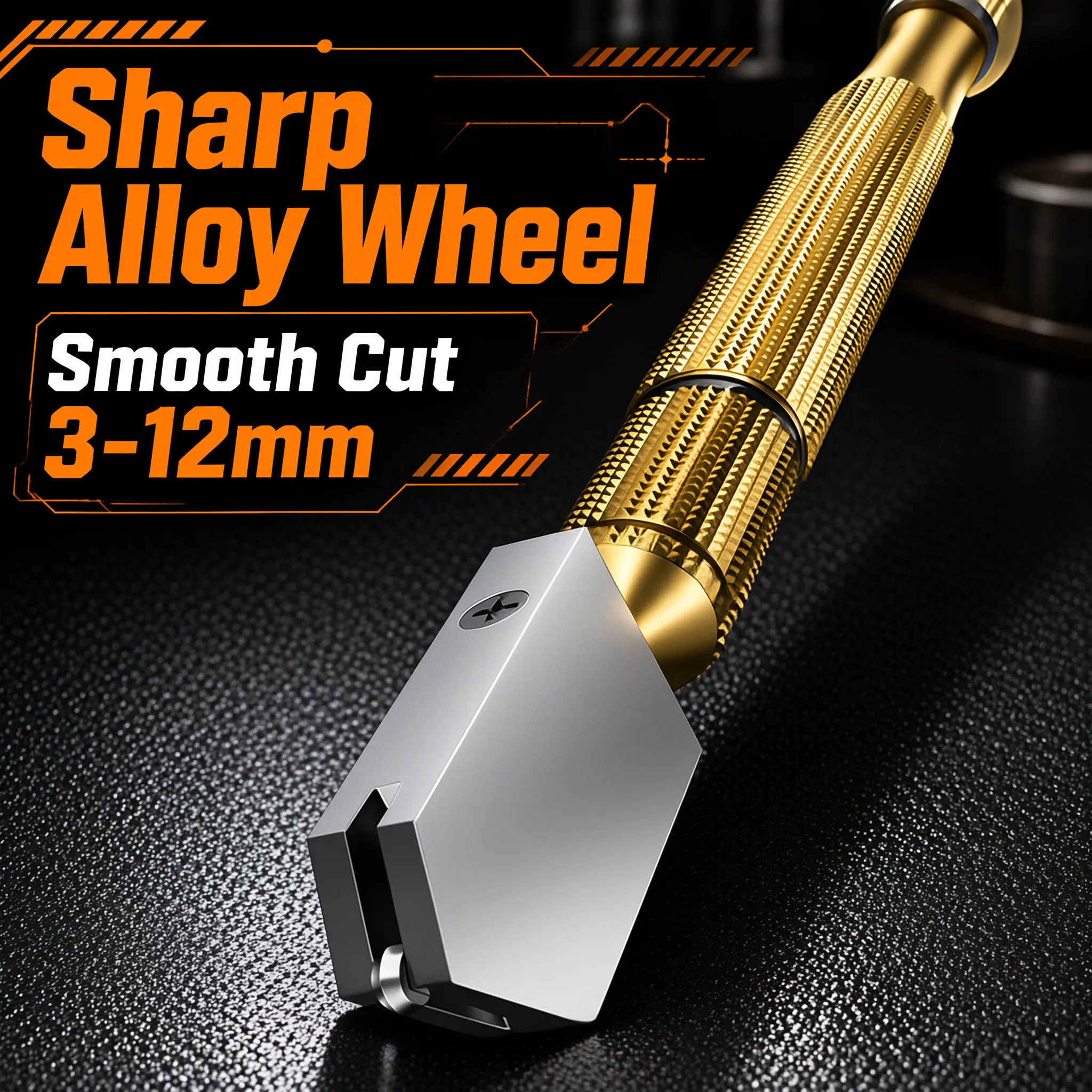 Portable Diamond Glass Cutter, Anti Slip Ergonomic Grip, Handheld Glass Cutting Tool for Crystal, Mineral DIY Projects