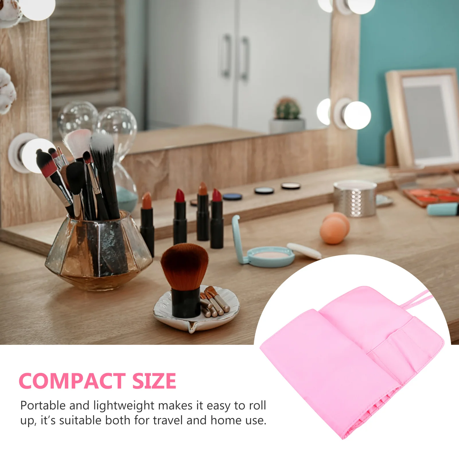 

Rolling Organizer Portable Travel Case For Dust Protection Brush Storage Pouch Holder Cosmetics Brush Pouch Bag
