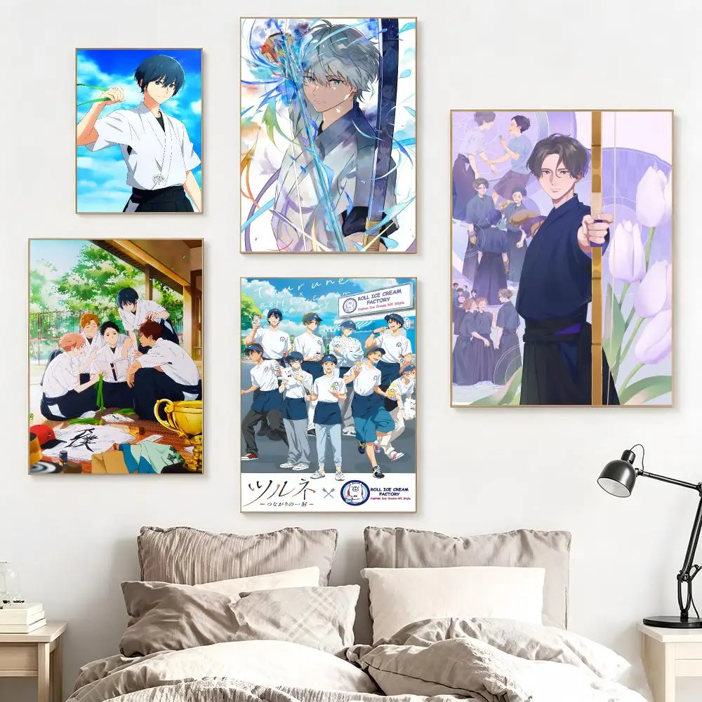 Japanese Anime T-Tsurune The Linking Shot Poster impermeable para el hogar sala de estar dormitorio bar decoracion estetica
