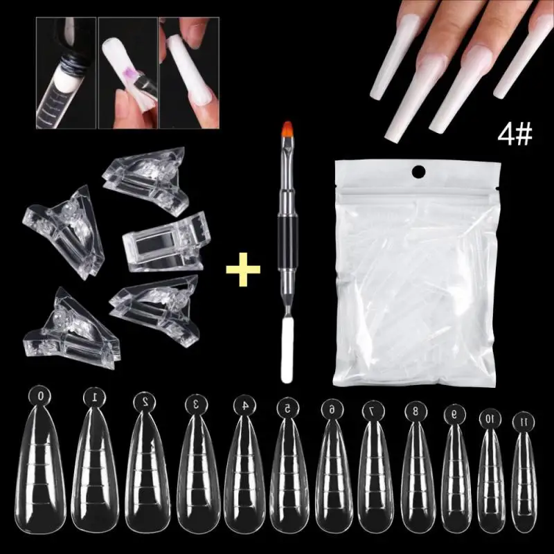 Nail Art Extension Forms Acrylic Fake Nail Tips 120/60PCS/Bag Full Set Fake Finger Nail Tips Extension False Nail Form Manicure