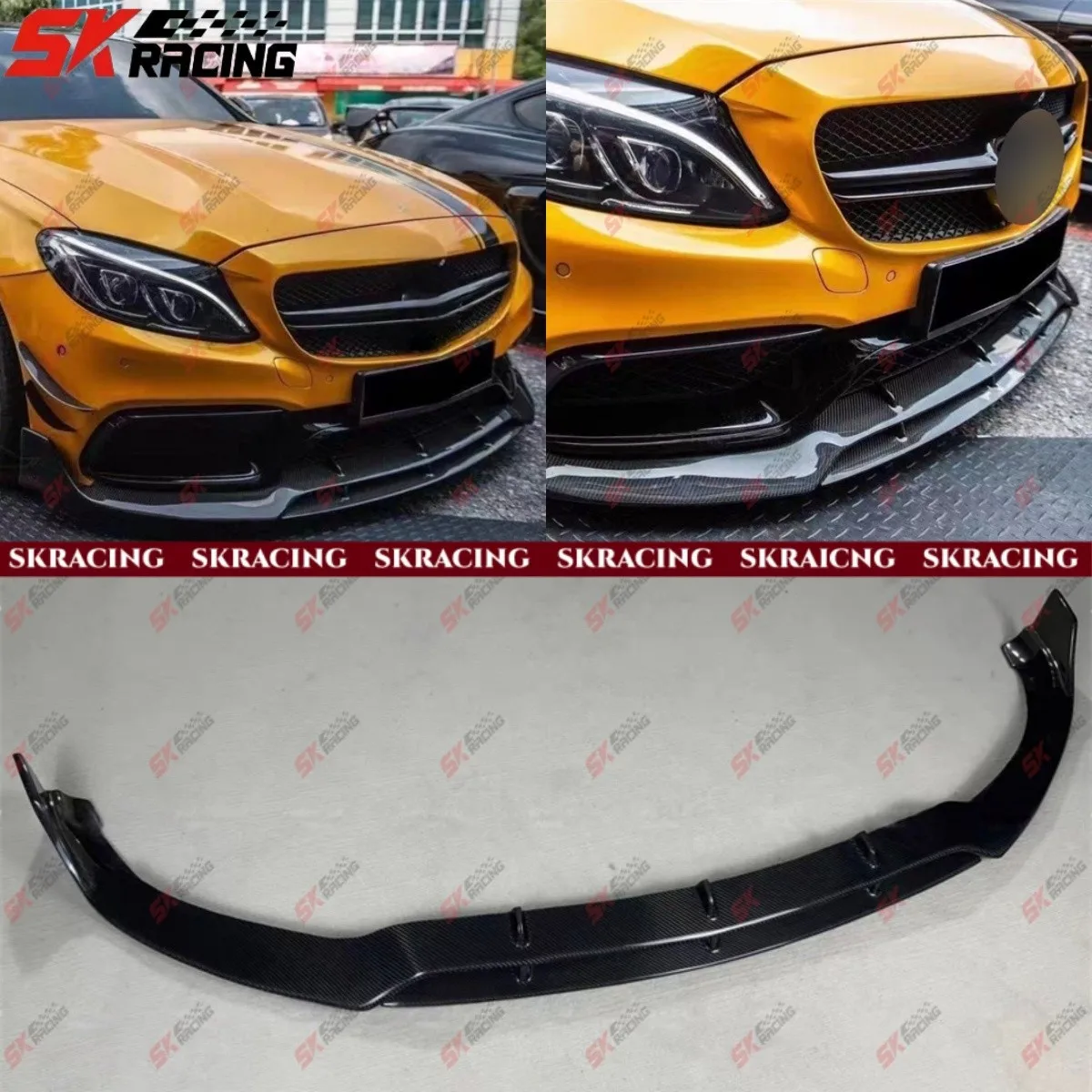 

Кованое/углеродное волокно для Benz C63 AMG S W205 15-21, комплекты диффузора для переднего бампера