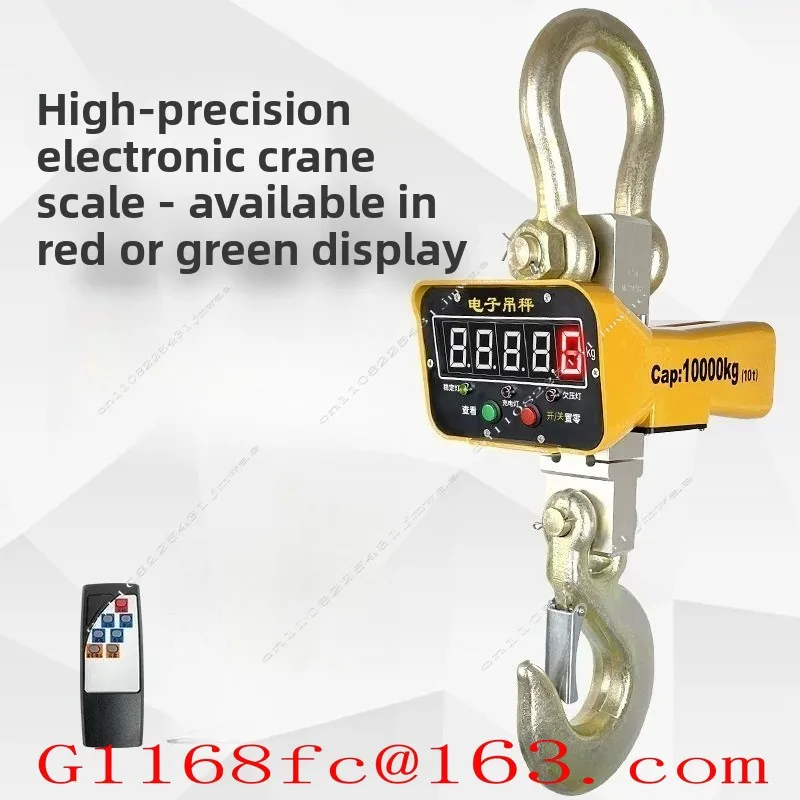 Digital Hanging Scale 5000KG Portable Heavy Duty Crane  LED Display Industrial Hook Electronic