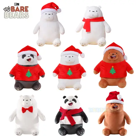 26cm Original We Bare Bear Plush Toys for Christmas Season Cute Kids Lovely Cartoon Animal Stuffed Dolls Home Decorations