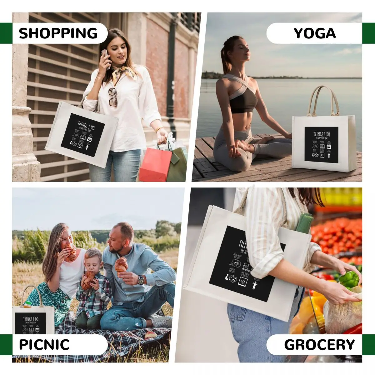 Things I do in my spare time - biscuits Tote Bag Canvas shoulder bag university shopper bag Large bags for women