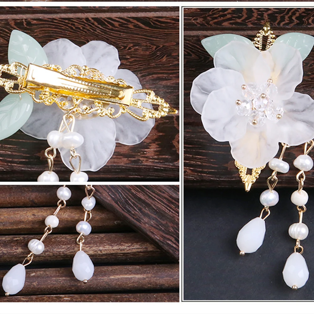 

2pcs Crystal Tassel Hair Clip Vintage Hairpin For Women Girls Elegant Hairstyle Accessory Decorative Hair Ornament Stylish