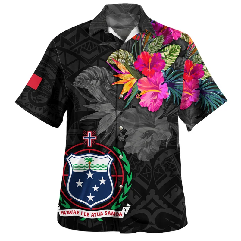 

Harajuku Summer 3D American Samoa Tribal Coat Of Arm Printing Shirts Men Fashion Streetwear Short Shirts Cool SAMOA Top Clothing