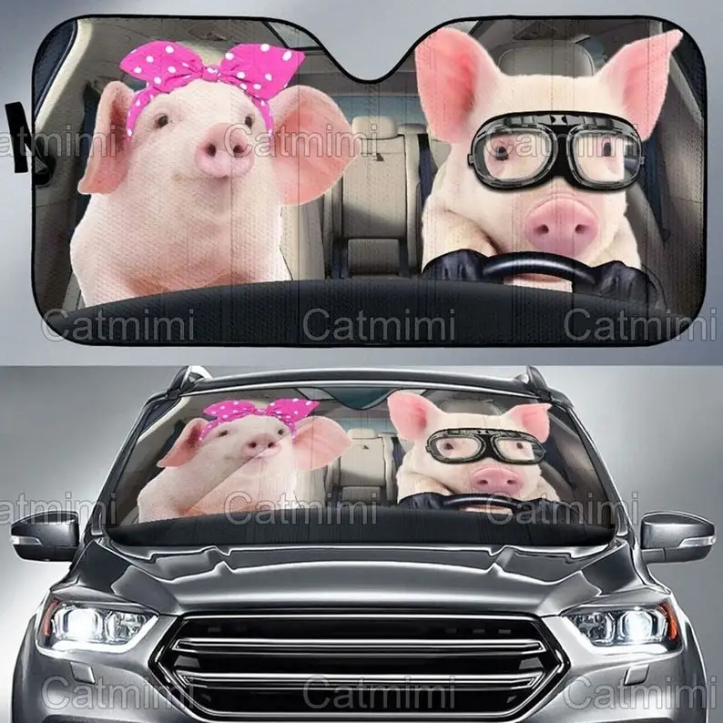 

Pig Car Sun Shade, Funny Pig Sunshade, Pig Car Decoration, Farm Car Sunshade, Car Sun Protector, Car Windshield, Gifts For Her P