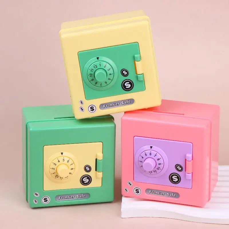 Mini Combination Lock Piggy Bank Kids Safe Box Money Saving Coin Bank Rotating Password Cash Coins