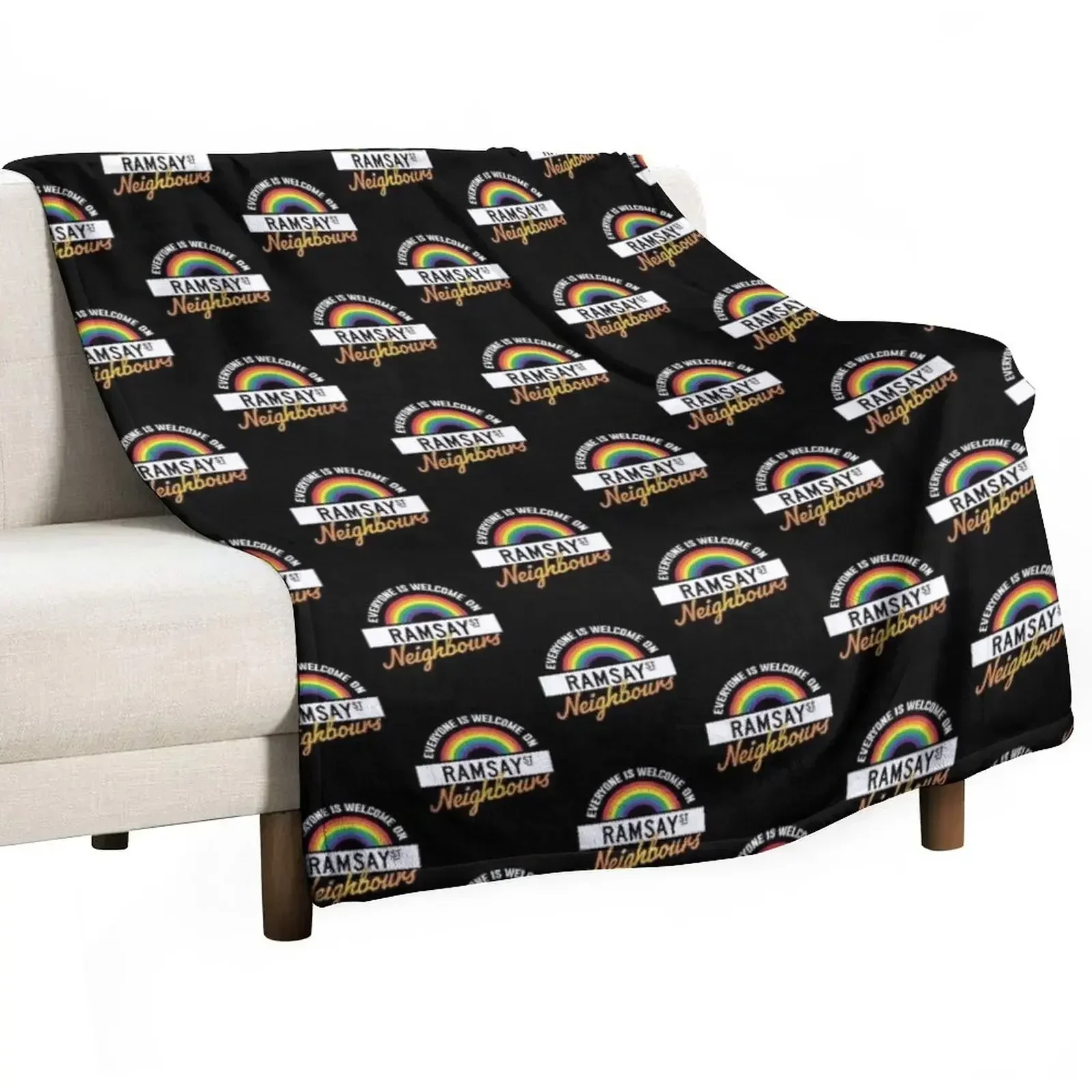 neighbours tv show ramsay street Throw Blanket Vintage funny gift Beach Flannel Fabric Blankets