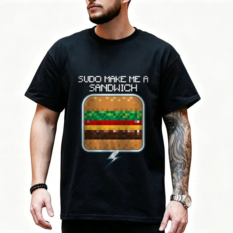 Sudo Make Me A Sandwich the Dream of Linux Admins Graphic T‑Shirt for Programmer Software Engineers Geek IT Developer Gift Tops