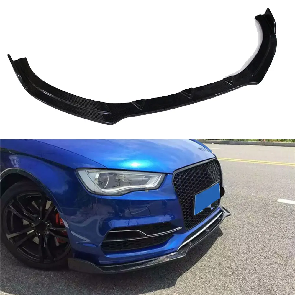 

Carbon Fiber Front Lip Spoiler For Audi A3 Sline S3 Sedan 4 Door 2014 2015 2016 Head Bumper Chin Protector Car Styling