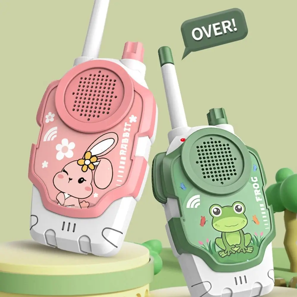 2 pçs sem fio crianças walkie talkie brinquedos coelho & sapo dos desenhos animados pai-filho intercom máquina pai-filho interação transceptor