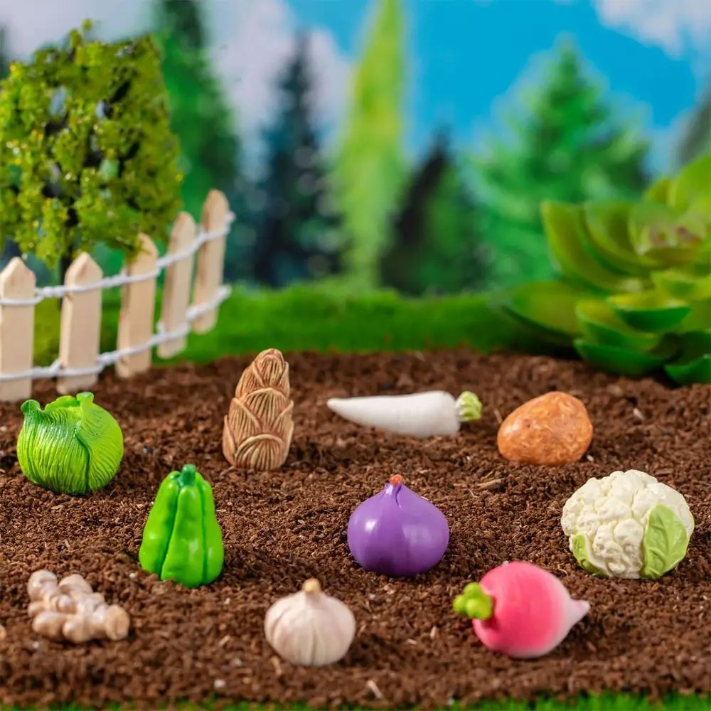 Cute Vegetable Figurines Miniatures Mini Resin Crafts Simulation Vegetable Basket Handicrafts Realistic Vegetable Model