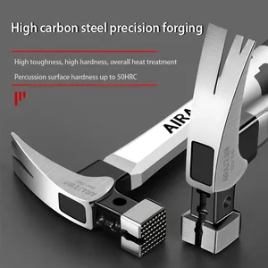Airaj-Hall of Short and Long Hand, Double Nail, High Carbon Steel, Domestic, Durable, Anti Slip, Industrial Degree, Hand Tool 10 Main Multifunctional Hammer Sales - №3