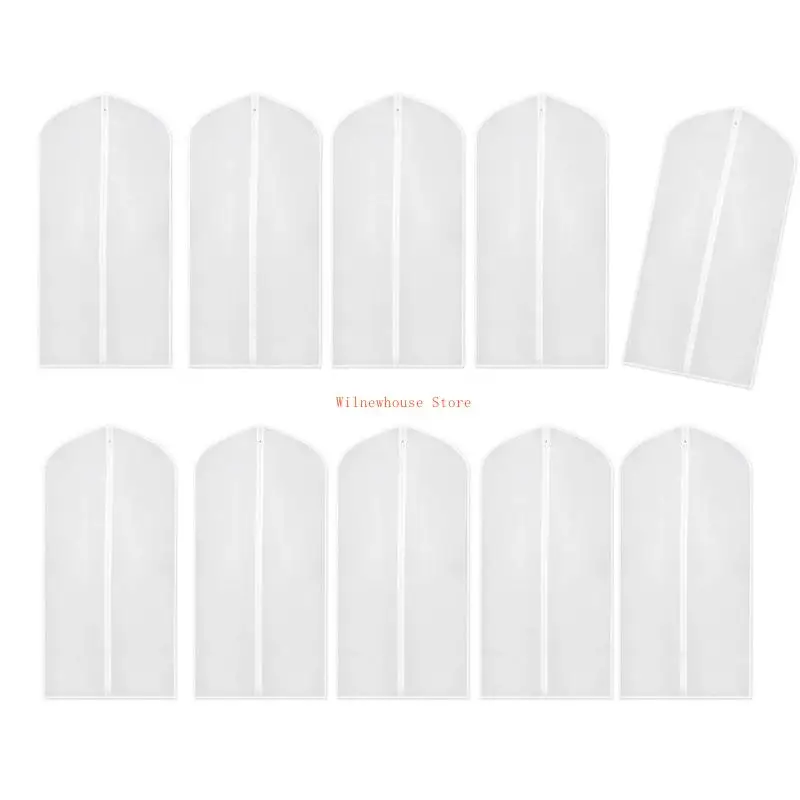 

F62A 10pcs Clear Treadcent Garment Bags Портативный аксессуар для хранения и защиты сезонной одежды и костюмов