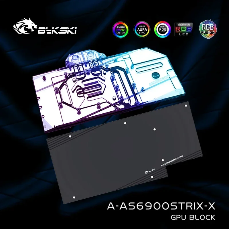 Видеокарта Bykski, водяной блок для ASUS ROG-STRIX-LC-RX6900XT-O16G-GAMING VGA, охлаждение медной графической карты