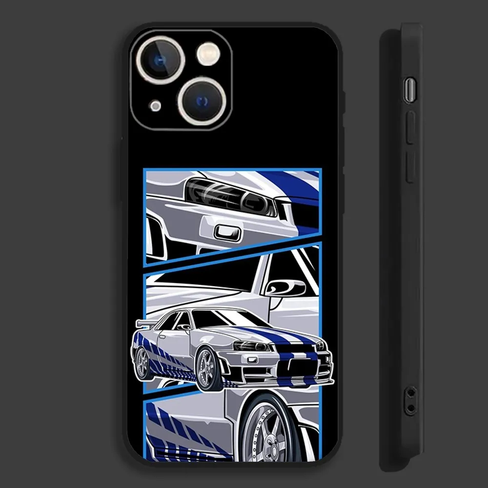 Cars of F-Fast and F-Furious Phone Case For iPhone 16,15,14,13,12,11,Pro,Max,Plus,Mini,X,XS,XR,8,7,6,S,SE Soft Black Case - Image 6