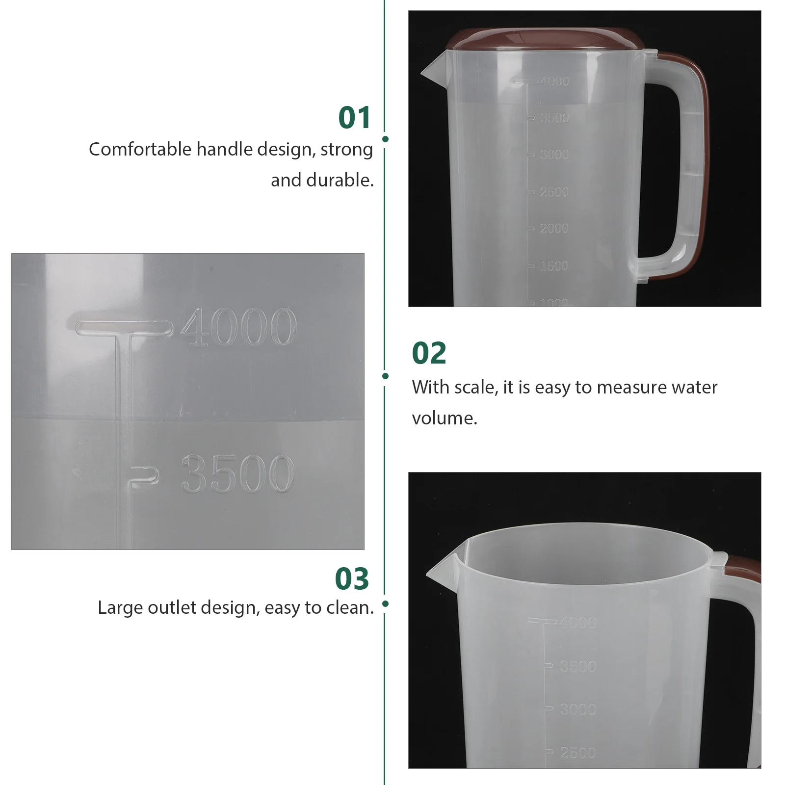 

Household Large Cold Water Jug Plastic Pitcher with Lid for Juice Milk Tea Beverage Storage Cold Water Pitcher