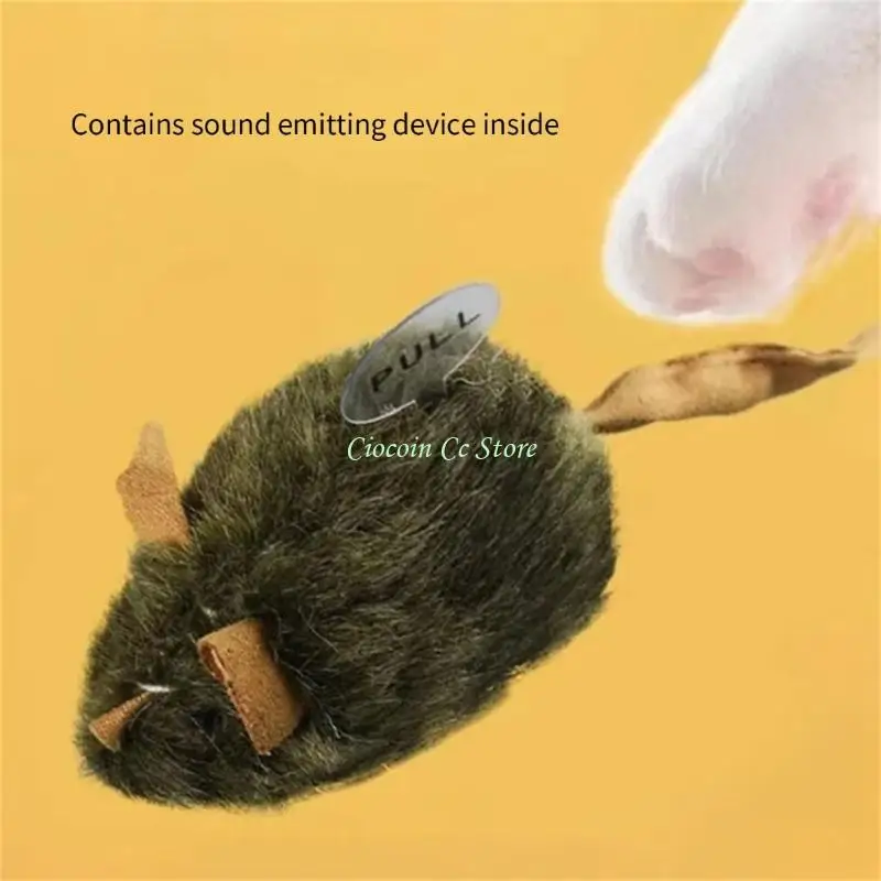 Interactive Cats Toy with Real Squeaky Mouse Electronic Sound Chirping Kitten Toy Automatic Cats Toy Relieve Boredom