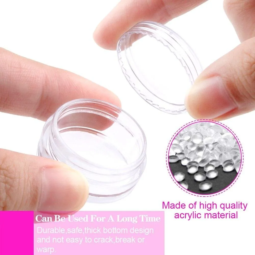 50PCS 2g 3g 5g 10g 15g 20g Cosmetic Jar Small Empty Refillable Plastic Container Eyeshadow Makeup Face Cream Jar Jewelry Boxes