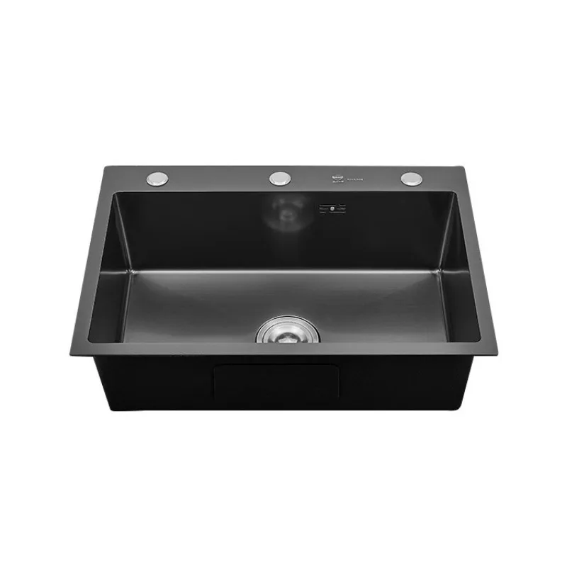 

Черная раковина, большая одинарная раковина, кухонная нано-овощная мойка из нержавеющей стали 304, бытовая овощная раковина