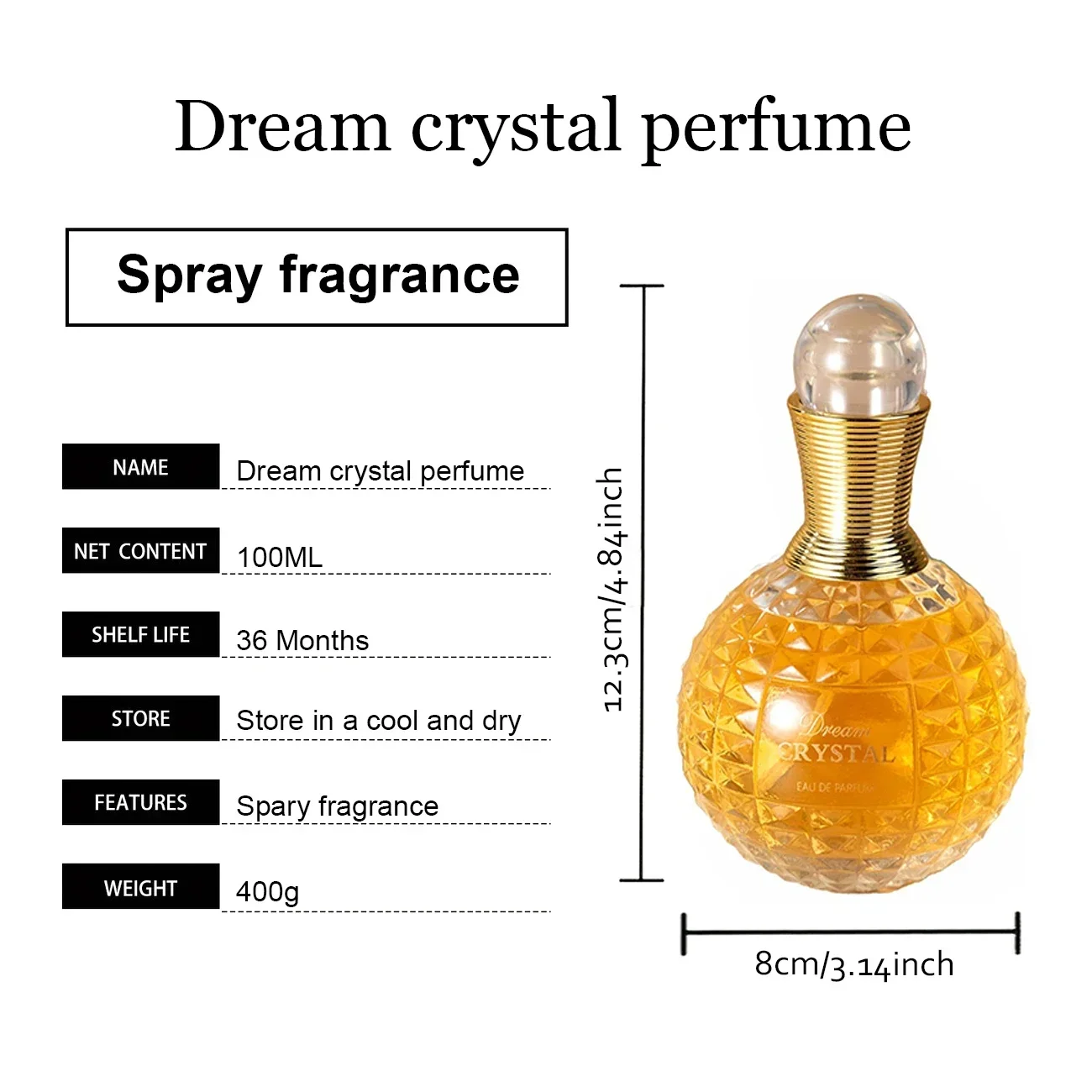 Perfume Mujer, Perfume en spray de 100 ml/3,4 oz con aromas frutales, florales y de aloe vera, perfume de feromonas, embalaje elegante sin alcohol