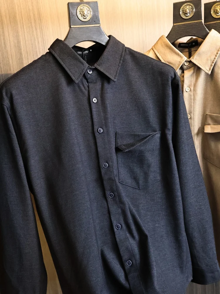 Soft Skin-Friendly Long Sleeve Business Commute Shirt for Men High-End Autumn Collection Standard Fit Fashion Urban Style