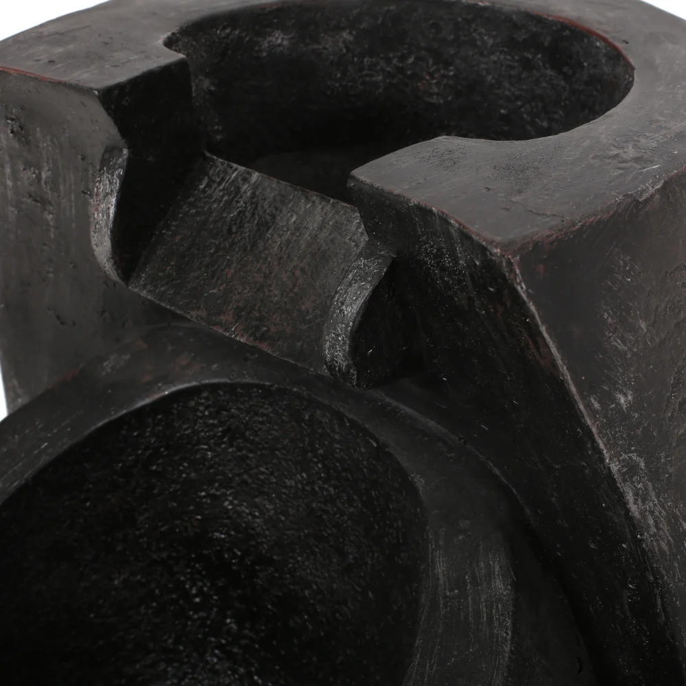 Moderner Outdoor-Wasserbrunnen mit LED-Leuchten, wetterbeständig, Polyharz, 2-stufiger Wasserfall für Garten, Terrasse, Hinterhof, graues Dekor