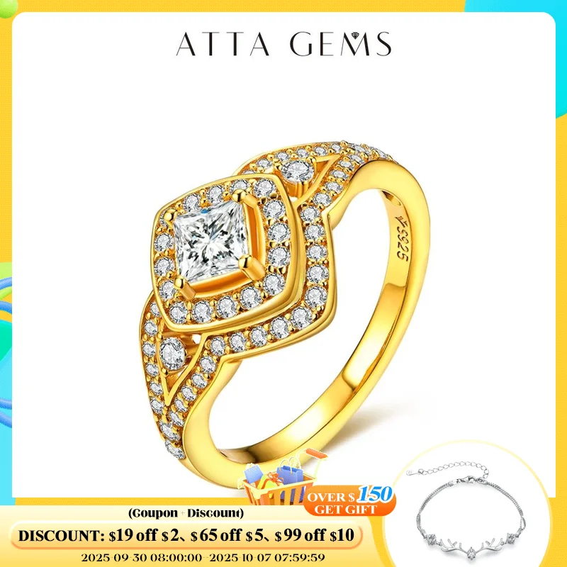 

ATTAGEMS 18k позолоченные желтые аксессуары для женщин сверкающие бриллианты свадебный браслет Настоящее S925 Стерлинговое серебро ювелирные изделия