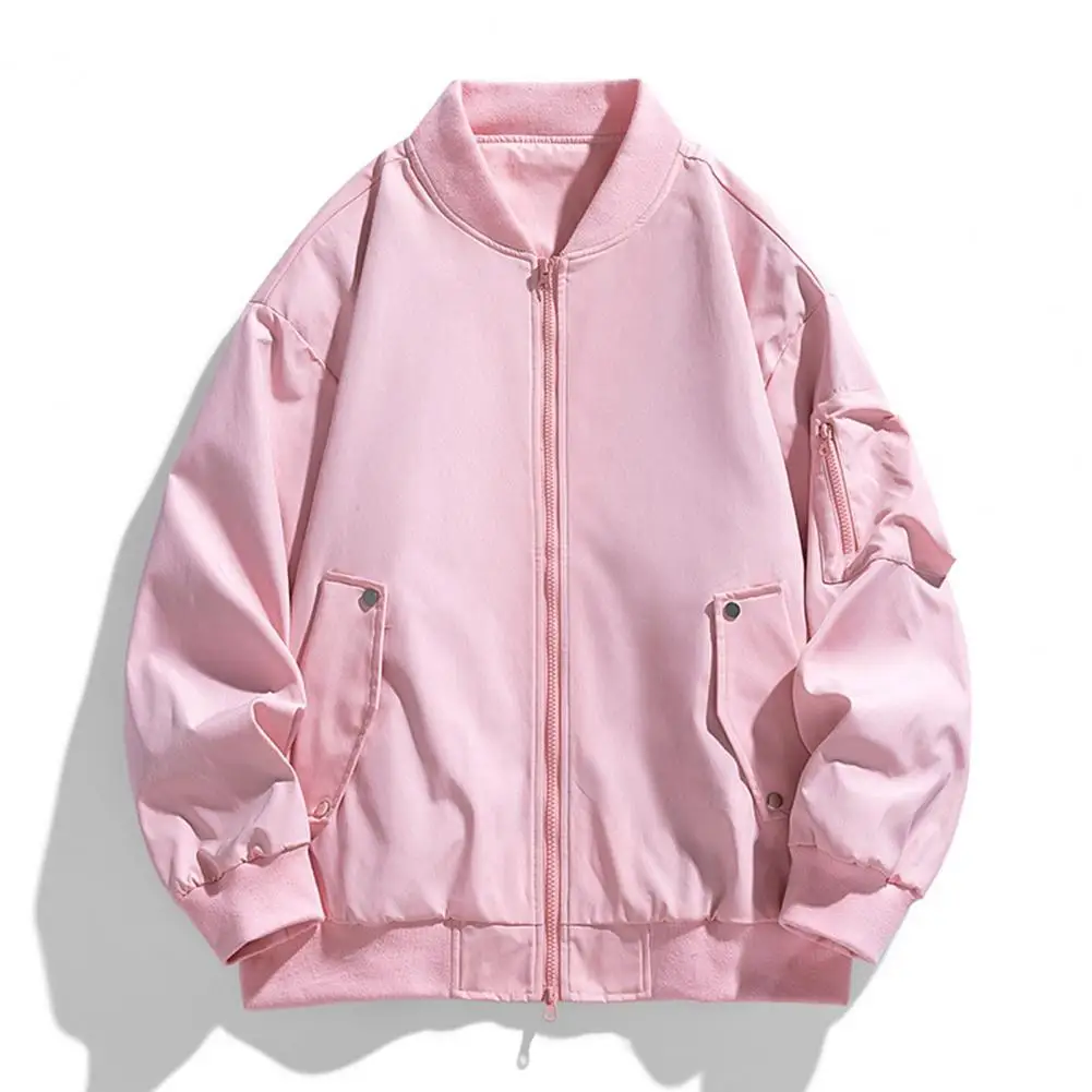 Fashion Jacket with Full Zipper Closure Men's Lightweight Full Zip Baseball Jacket with Cartoon Design Waterproof for Spring