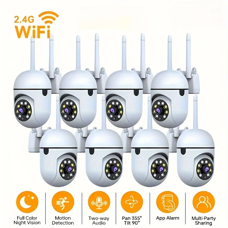 

Комплект из 8 беспроводных камер видеонаблюдения 4MP с поддержкой Wi-Fi 2.4G, для внутреннего и наружного использования, оснащенные функцией обнаружения движения.
