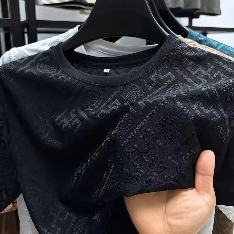 Luxury brand summer original thread fabric breathable round neck T-shirt fashionable men hot selling comfortable casual shorttop