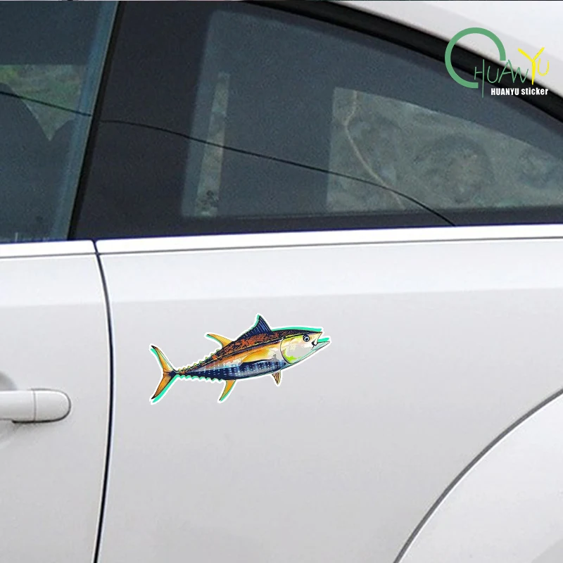 Funky Tuna Fish Car Sticker Outdoor Fishing Boat Kayak Toolbox Decal Sea Animal Fish Waterproof Stickers