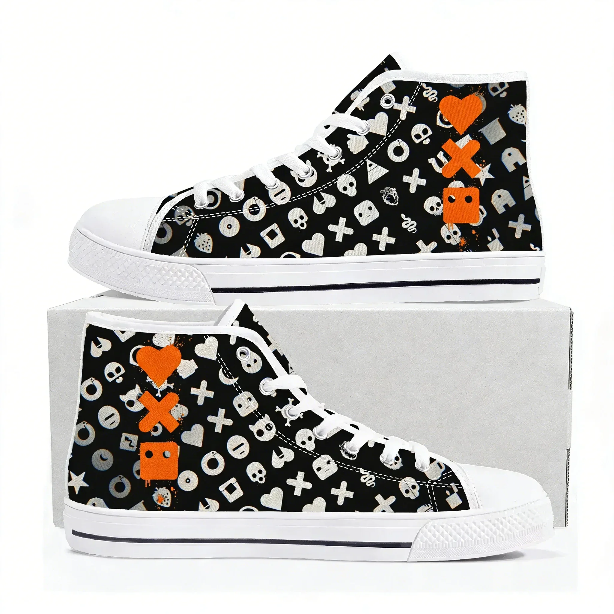 Love Death Robots High Top Sneakers Mens Womens Teenager Canvas High Quality Sneaker Casual Custom Made Shoes Customize DIY Shoe