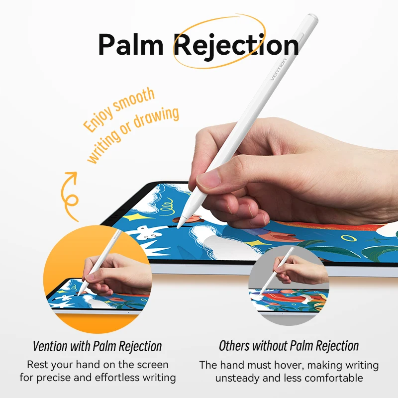Vention For Apple Pencil Stylus Pen for iPad 2018-2025 Pro Air Mini Magnetic Palm Rejection Pressure Led StylusTouch Pen