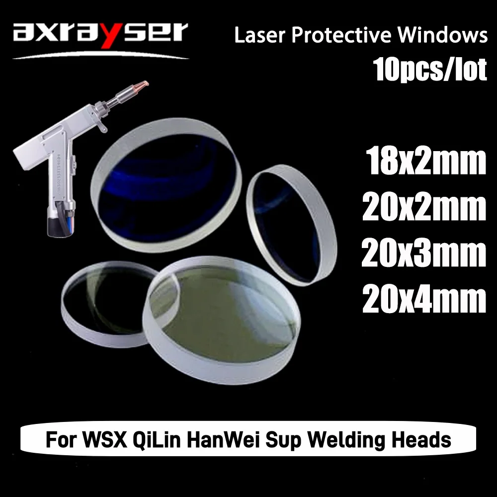 Laser Welding Protective Windows 18x2/20x2/20x3/20x4mm 10PCS Optical Lens 1064nm for WSX QiLin HanWei Welding Machine Head Parts