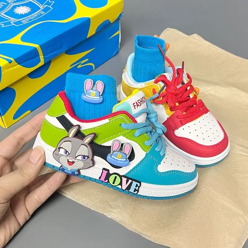 

Новые весенне-осенние детские кроссовки с высоким и низким верхом, с милым дизайном в виде кролика, повседневная обувь для мальчиков и девочек