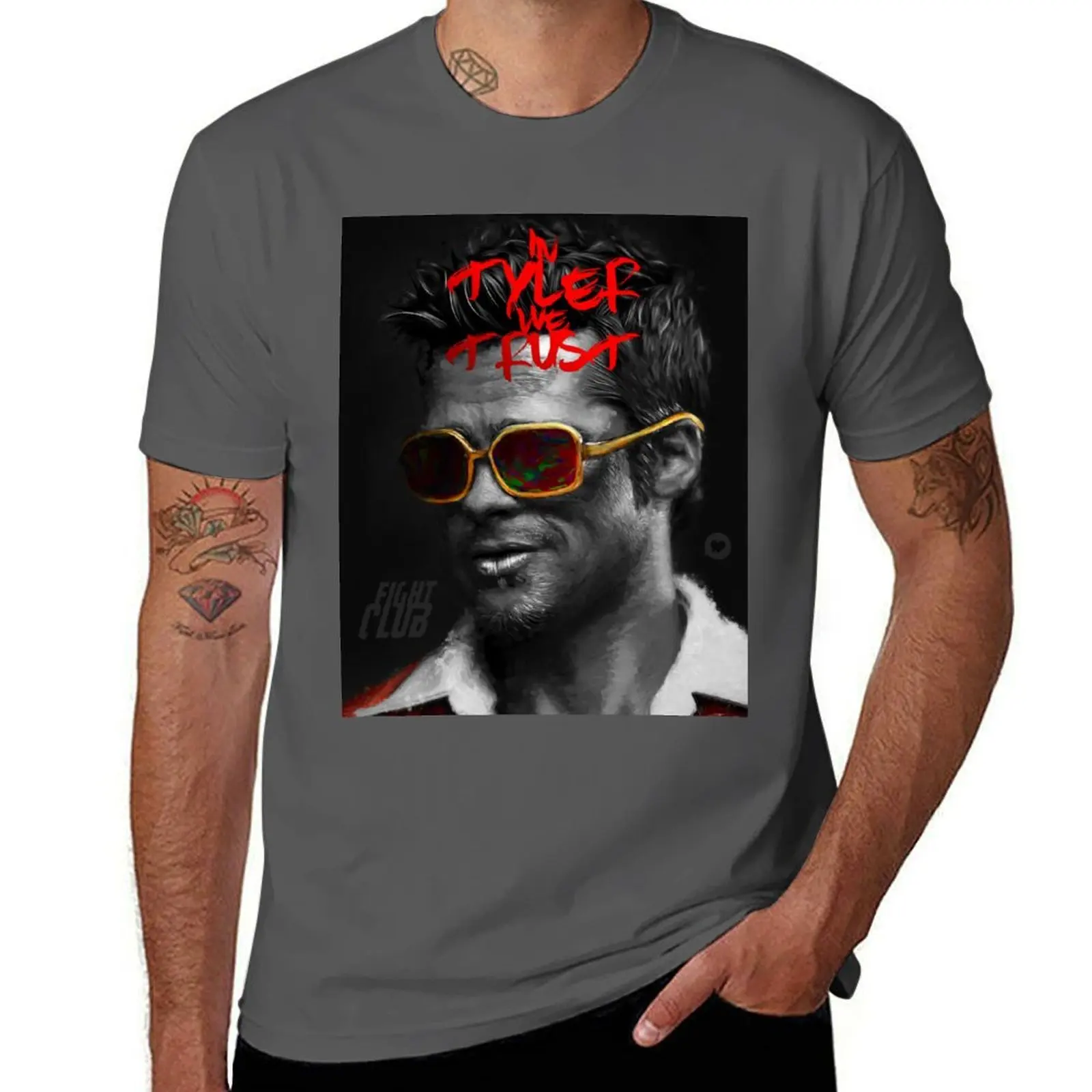 

Tyler Durden - Illustration T-Shirt Big Size Short Sleeve Tee for Men